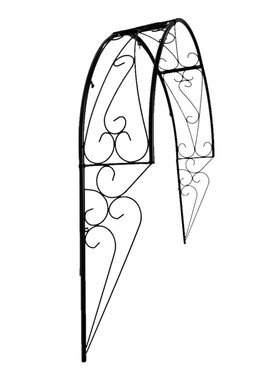 蓝雪花铁线莲月季窗户半拱形拱门花架爬藤架攀爬植物支架铁艺庭院