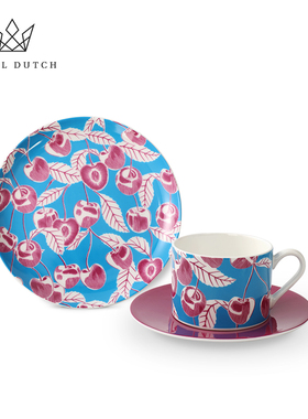 RoyalDutch皇家荷兰cherry骨瓷咖啡杯碟情侣对杯下午茶具节日礼物