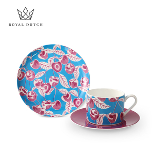 RoyalDutch皇家荷兰cherry骨瓷咖啡杯碟情侣对杯下午茶具节日礼物