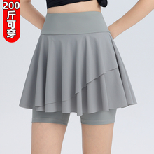 2025新款大码运动短裙女夏季速干瑜伽跑步防走光健身裤裙网球短裤