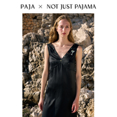 PAJA夏日串珠系列 22姆米真丝斜裁钉珠V领垂感连衣裙