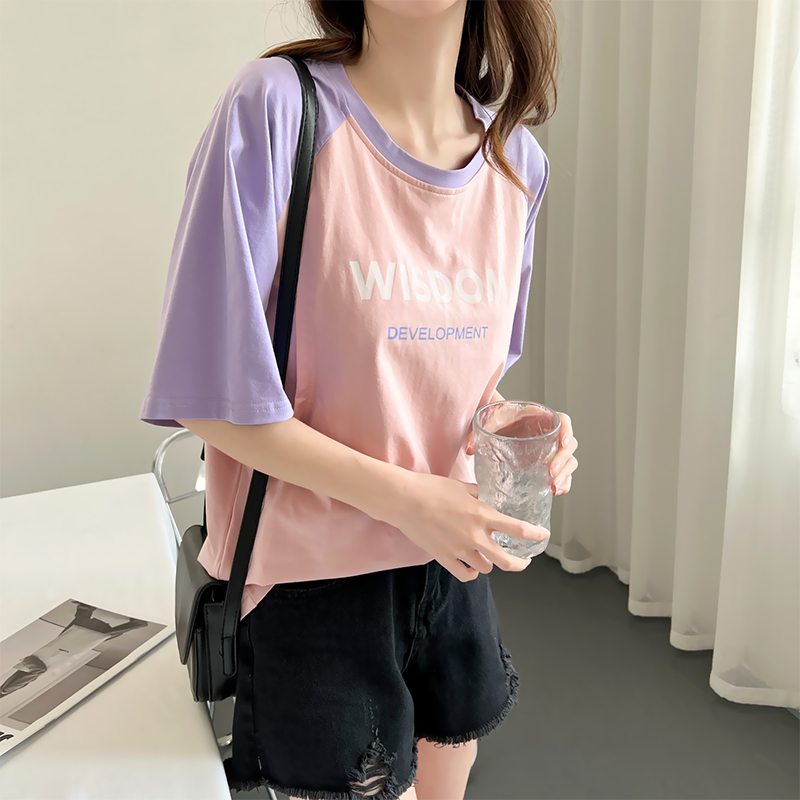 纯棉哺乳衣上衣辣妈款夏季外出时尚短袖T恤浦乳期半袖喂奶衣服薄