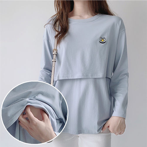 纯棉哺乳衣外出短袖T恤打底上衣