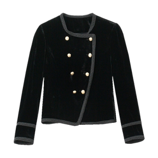 真丝丝绒薄外套女2025秋冬新款长袖小香风西装韩版设计感短款上衣