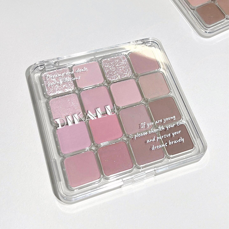 DIKALU方格16色眼影盘粉棕蜜瓜新