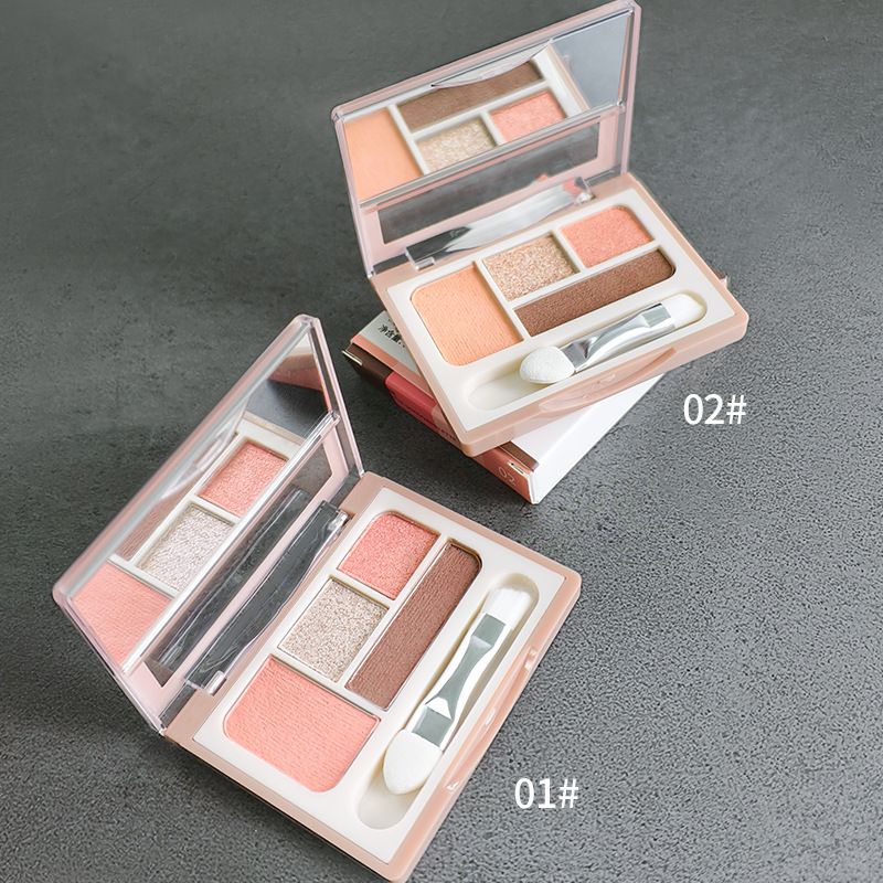 MGL四色卧蚕眼影盘一体盘哑珠光