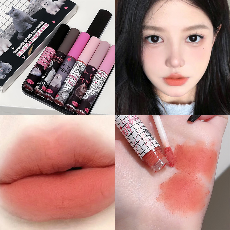 Daimanpu猫咪玩趣雾面唇釉套装汕