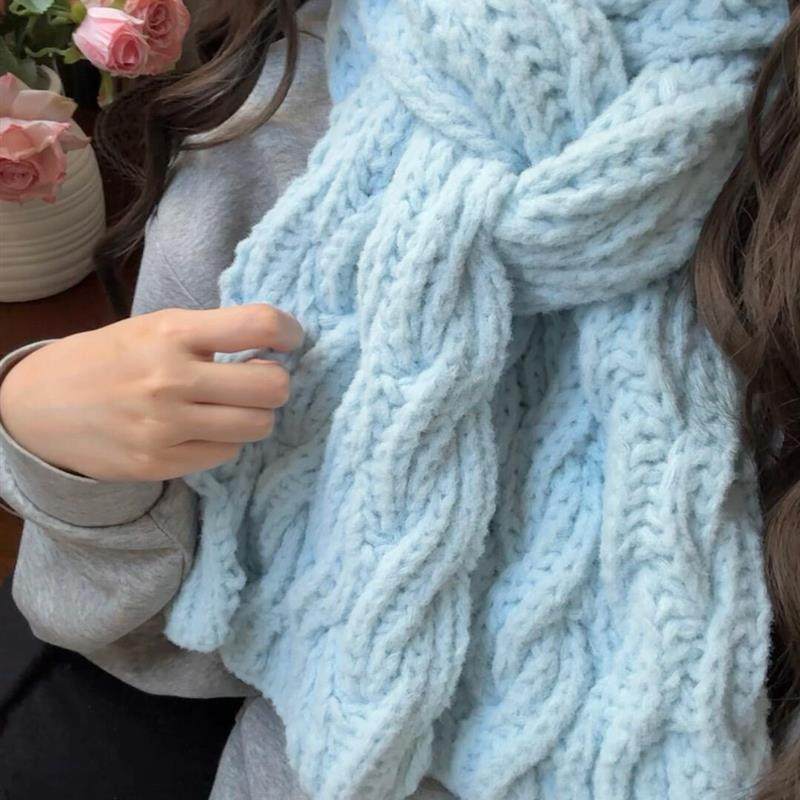 云朵棉围巾毛线手工diy冬围脖材料包手混线秋冬送男女友手工礼物