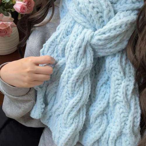 云朵棉围巾毛线手工diy冬围脖材料包手混线秋冬送男女友手工礼物
