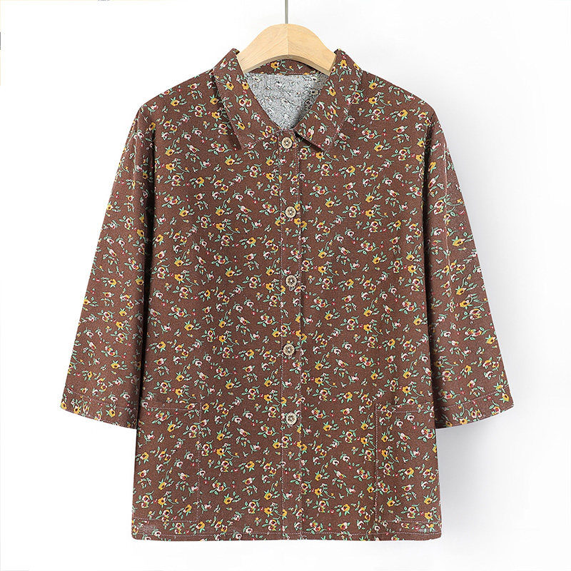 奶奶装春装全棉衬衫6070岁中老年人女妈妈纯棉夏装老人太太上衣服