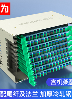 胜为 ODF光纤配线架12/24/48/72/96芯SC/FC/LC单模满配多模满配  19英寸机架式灰白色喷塑细砂面1.2mm冷轧板