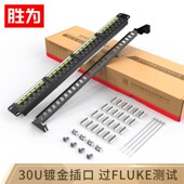 624 NDF 六类千兆网络配线架 工程级24口 高端30U镀金非屏蔽6类机柜网线配线架 胜为 1U机架式 shengwei