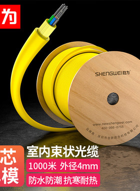 胜为（shengwei）4芯单模室内网线光纤线9/125 GJFJV/GJFJH低烟无卤束状软光缆 1000米BGJV041S