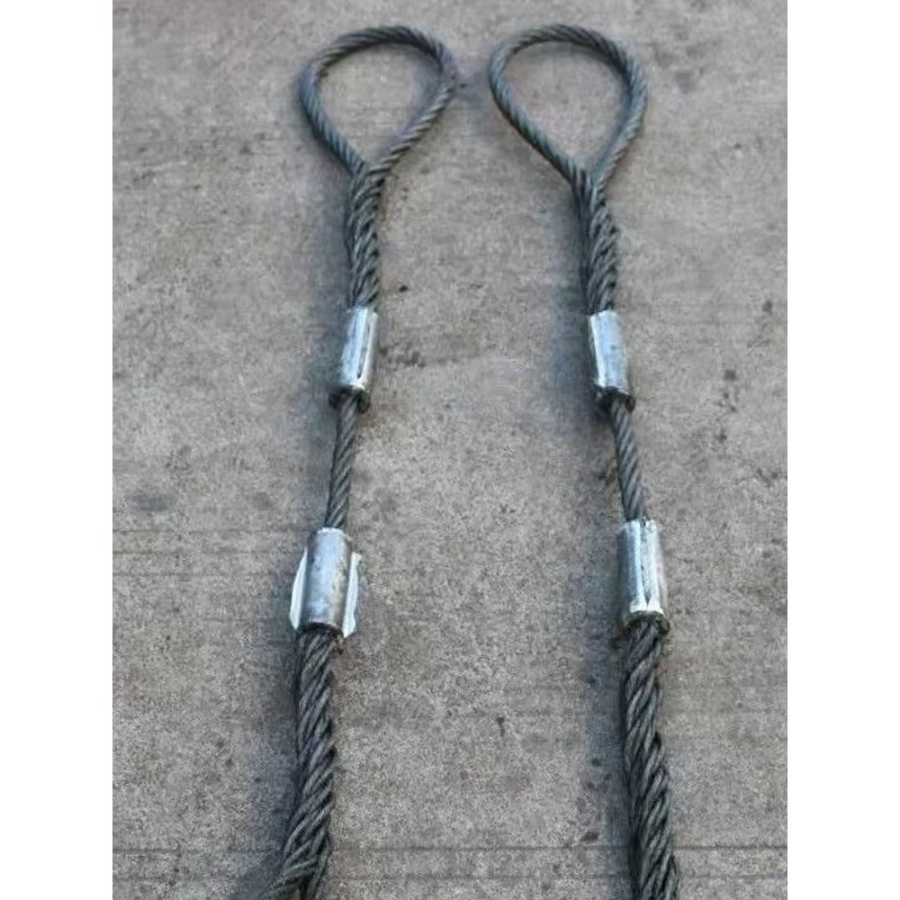 机器压制加手工编头钢丝绳不扎手双扣索具起重工具拖车绳拉车绳