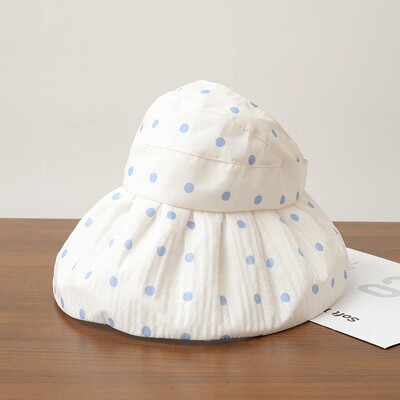 2026新款贝壳空顶防晒太阳帽女夏季防晒遮阳精致感拼色圆点百搭帽