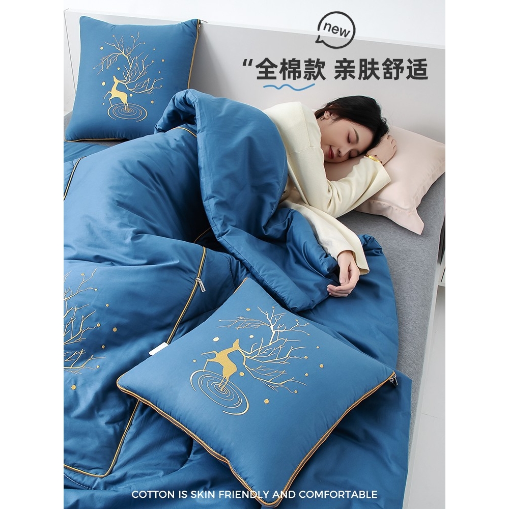 抱枕两用被子2025新款车用午睡枕头被毯子二合一车载汽车靠枕