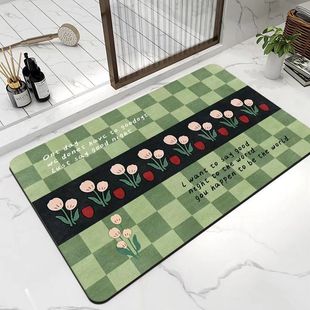 硅藻泥软垫卫生间吸水垫厕所门口防滑脚垫速干洗手间浴室地垫椭圆