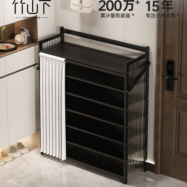 折叠鞋架子一拉就用室内好看多层免安装家用门口出租房用防尘鞋柜