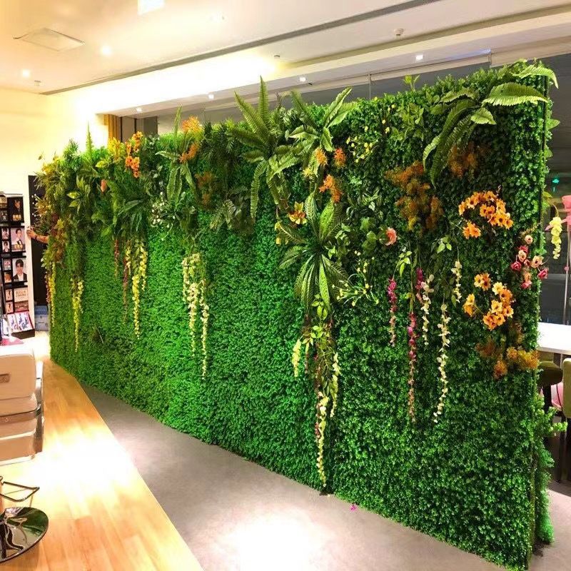 仿真植物墙草坪花墙背景墙绿色塑料假背景商场门头阳台墙面