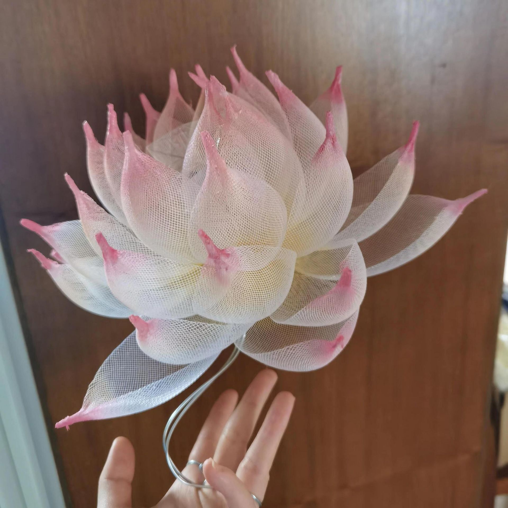 diy手工古风荷花手持材料包汉服莲花成品拍摄道具花灯中秋节灯笼