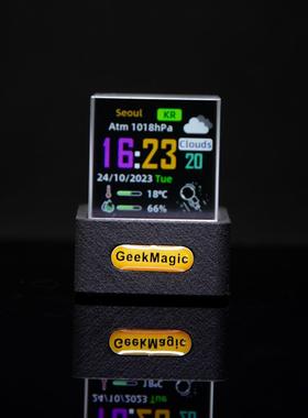 ?GeekMagic 新潮迷你透明WiFi天气时钟创意礼物桌面摆件显示器
