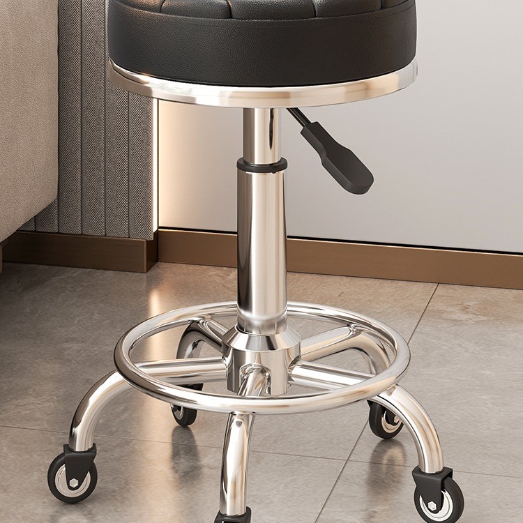 美容凳子滑轮理发店椅美容院升降椅升降转椅圆凳美发美甲椅子