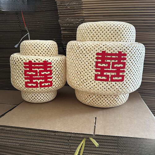 新中式婚纱摄影喜嫁风拍摄道具藤编镂空灯笼红背景装饰竹编灯笼纸