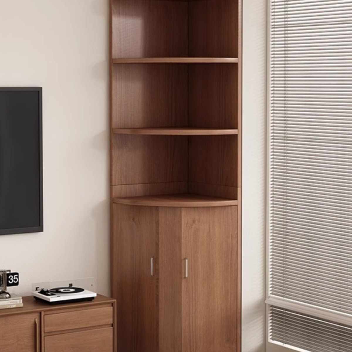 角柜墙角三角轻奢高级感中古风拐角卧室置物架客厅转角靠墙收纳柜