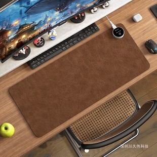 加热鼠标垫加厚纯色发热垫办公室暖桌垫高颜值学生写字暖手垫