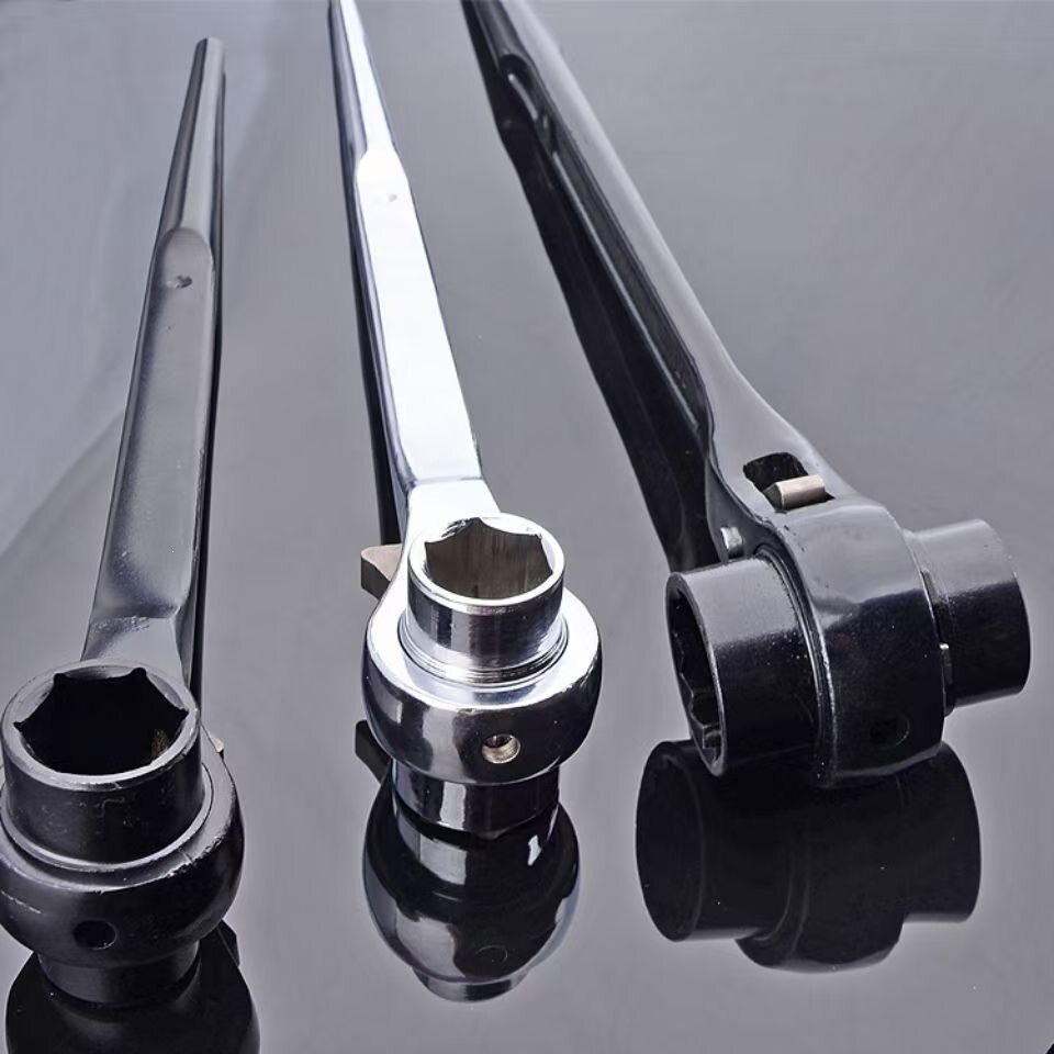 掷桢尖尾棘轮扳手自动双向齿轮工具多功能快速套筒板手六角棘轮扳