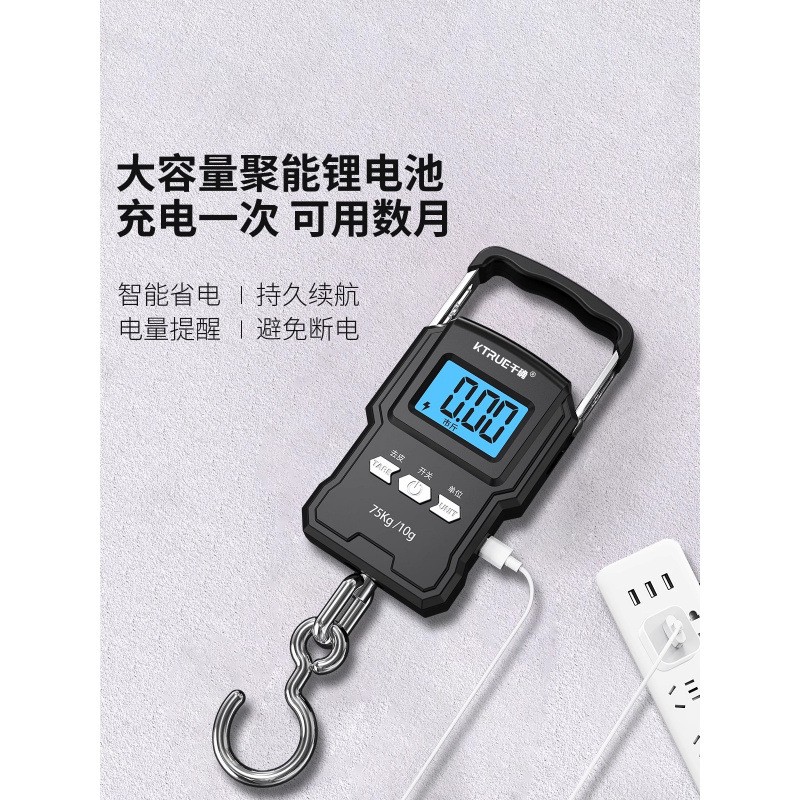 高精度手提电子秤小型快递称便携式家用钩商用吊勾弹簧行李称鱼器