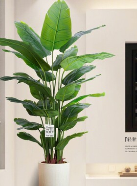 天堂鸟仿真花假花摆设客厅电视柜室内绿植大盆栽高端轻奢仿生植物