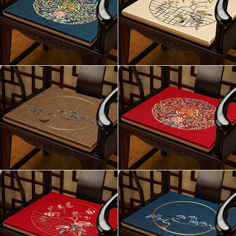 新中式红木沙发椅子坐垫茶椅垫座椅垫实木圈椅太师椅茶桌餐椅垫子