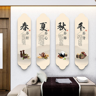 中医养生馆墙面装饰画 画理疗店四季养生宣传海报挂画 画高级美容