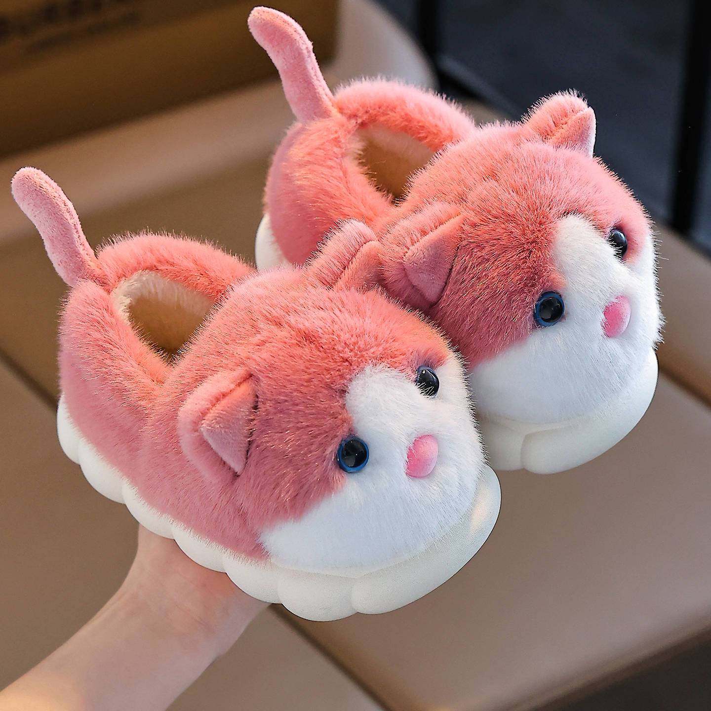 儿童棉鞋冬季居家保暖男童防滑加绒可爱风毛绒潮款女童包跟棉拖鞋,居家布艺,居家亲子拖鞋,淘宝优惠券,粉丝福利购,淘宝优惠卷