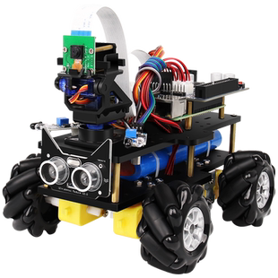 树莓派4B AI视觉小车智能机器人 视觉识别追踪机器人 麦克纳姆轮