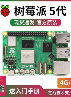 树莓派5 5b 5代官方原装开发板linux主板Python Raspberry Pi 5