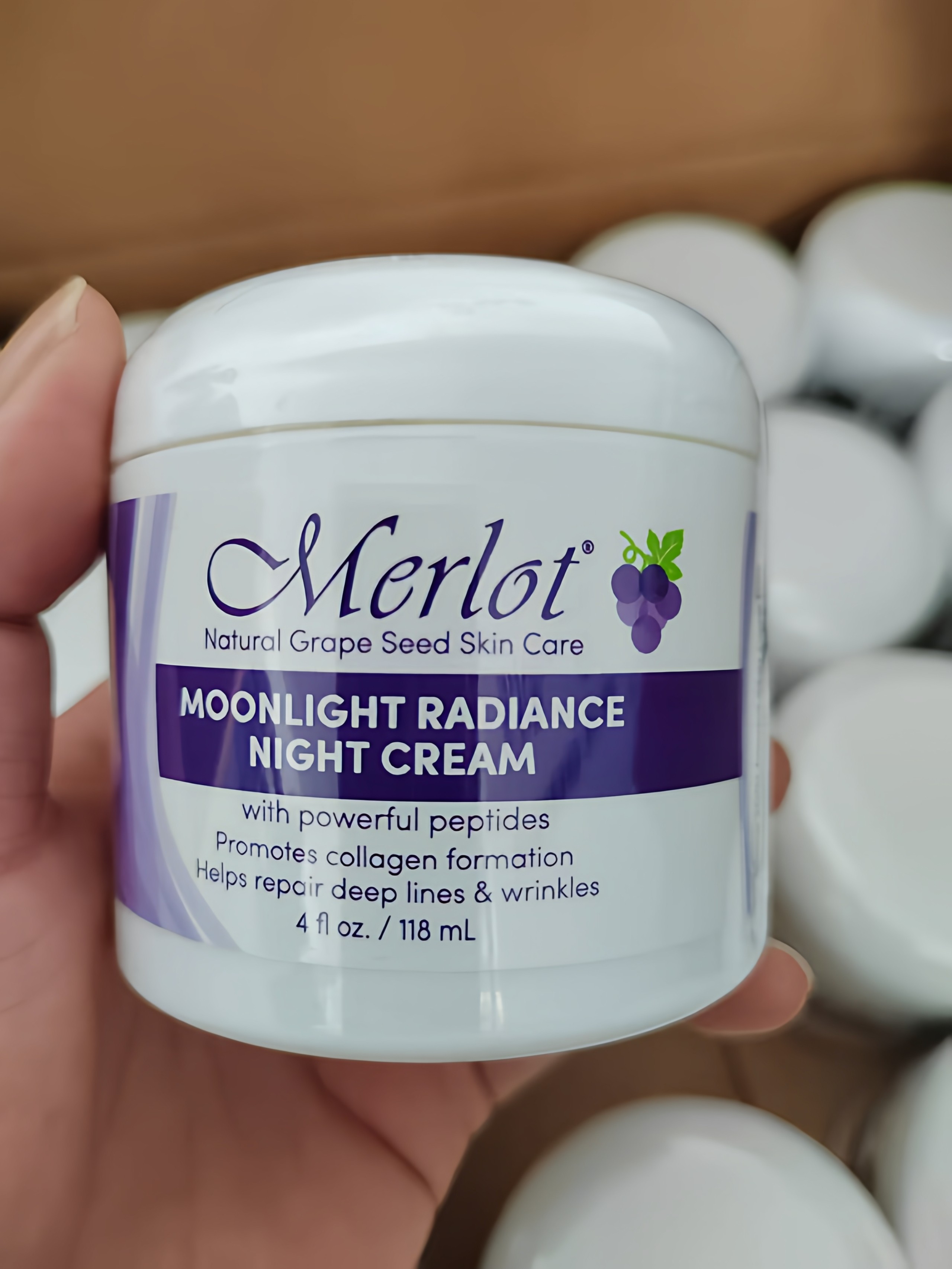 美国merlot葡萄籽保湿抗皱日霜晚霜面霜118ml 大容量正品