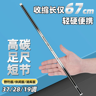 黑白款小物钓鱼竿溪流野钓石斑白条鲫鱼小综合超轻便携短节手竿