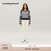 CLAUDIE PIERLOT Outlets春秋女装短款条纹针织衫上衣CFPPU00992