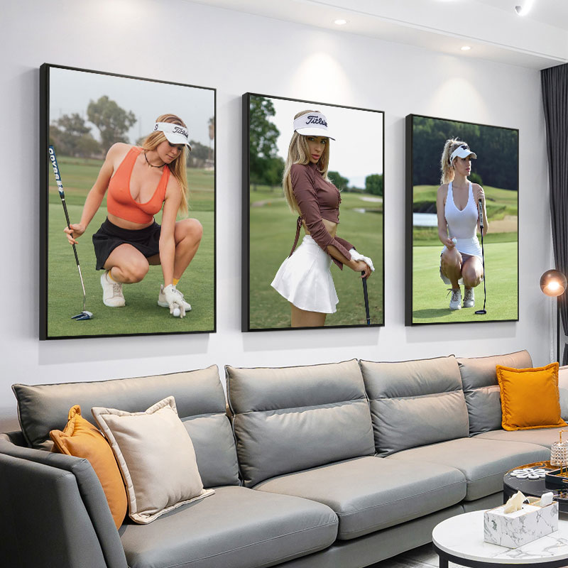 高尔夫球装饰画现代高尔夫俱乐部挂画休息室欧美人物GOLF美女壁画