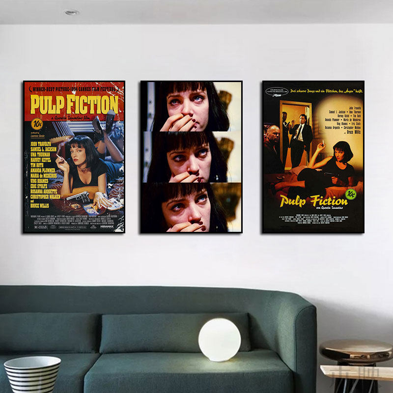 低俗小说挂画私人影院影音室咖啡馆文艺装饰画欧美经典电影壁画