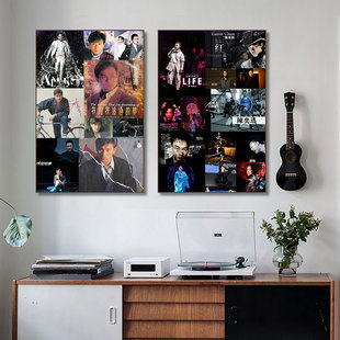 港台歌手装饰画怀旧咖啡店黄家驹杰伦挂画酒吧欧美明星权志龙壁画