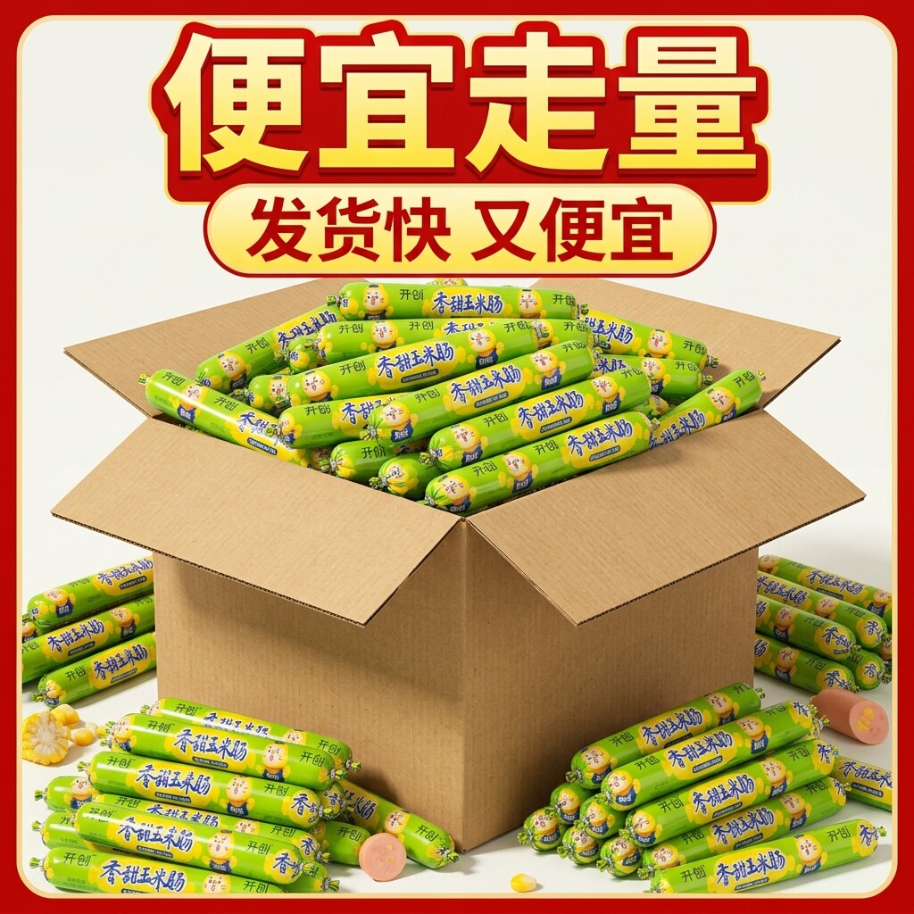 玉米肠润口香甜开袋即食独立包装追剧零食早餐搭档推荐整箱批发