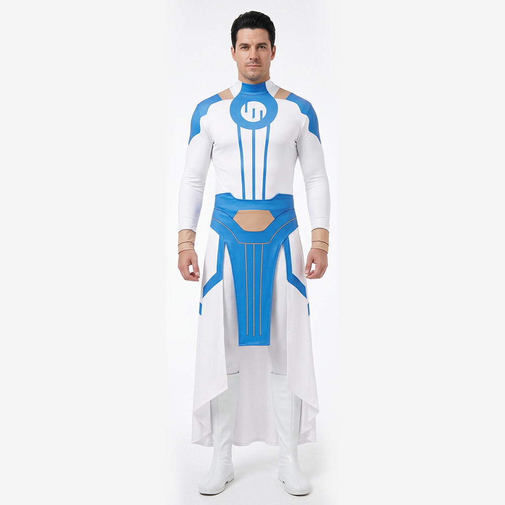 无敌少侠cos服Invincible维特鲁姆帝国蓝白金配色高阶战士制服
