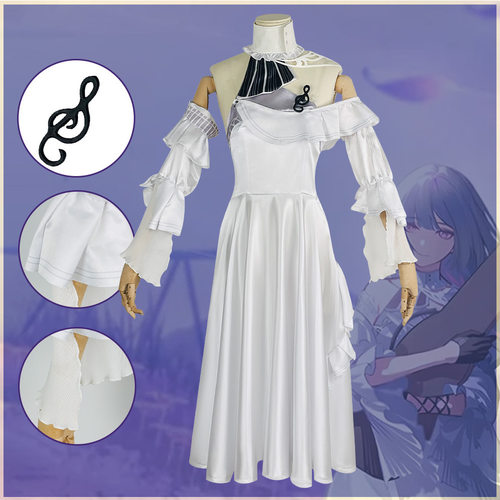 鸣潮cos服弗洛洛白裙cosplay游戏服装C服