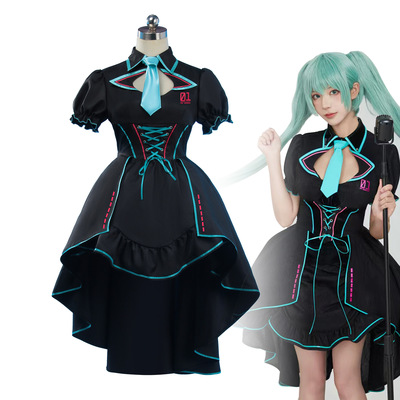未来初音cos世界计划彩色舞台cosplay服JK裙束身MIKU公主裙