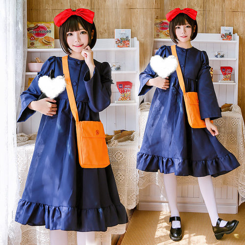 琪琪宅急便cosplay连衣裙小魔女万圣节服装演出服女巫连衣裙cos