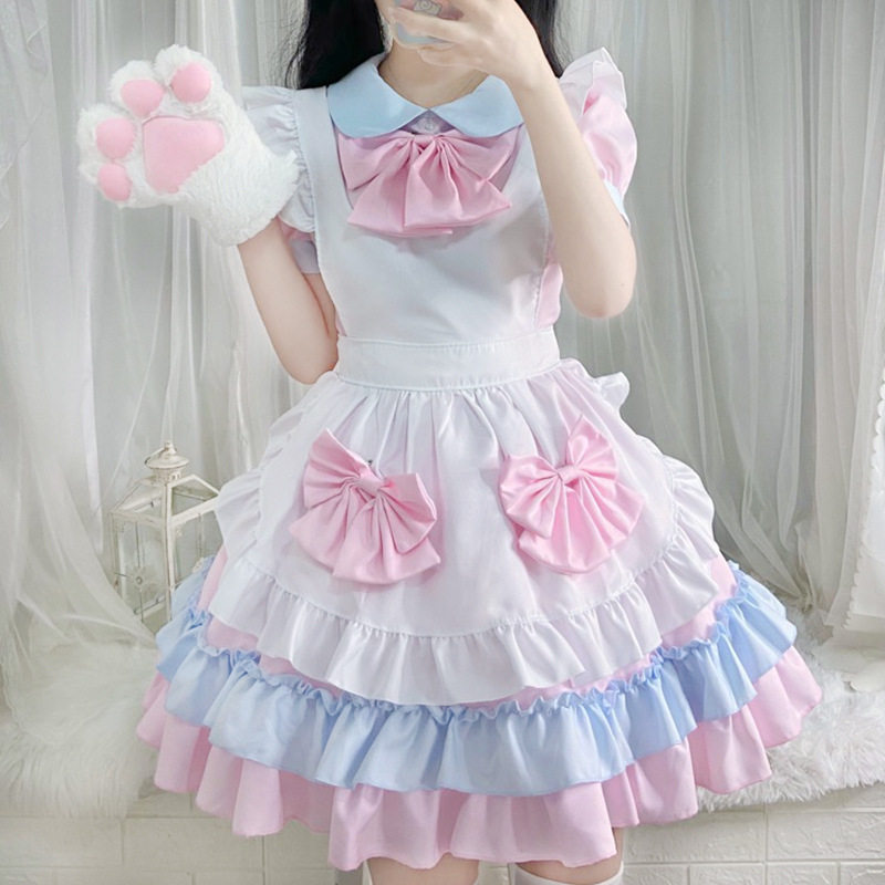 粉色猫咪女仆装cosplay动漫角色扮演lolita软妹洋装萝莉女佣制服