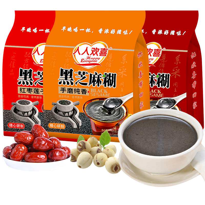 人人欢喜芝麻糊720g袋装【内含20小包】手磨醇香冲泡即食营养食品,咖啡/麦片/冲饮,芝麻糊,淘宝优惠券,粉丝福利购,淘宝优惠卷